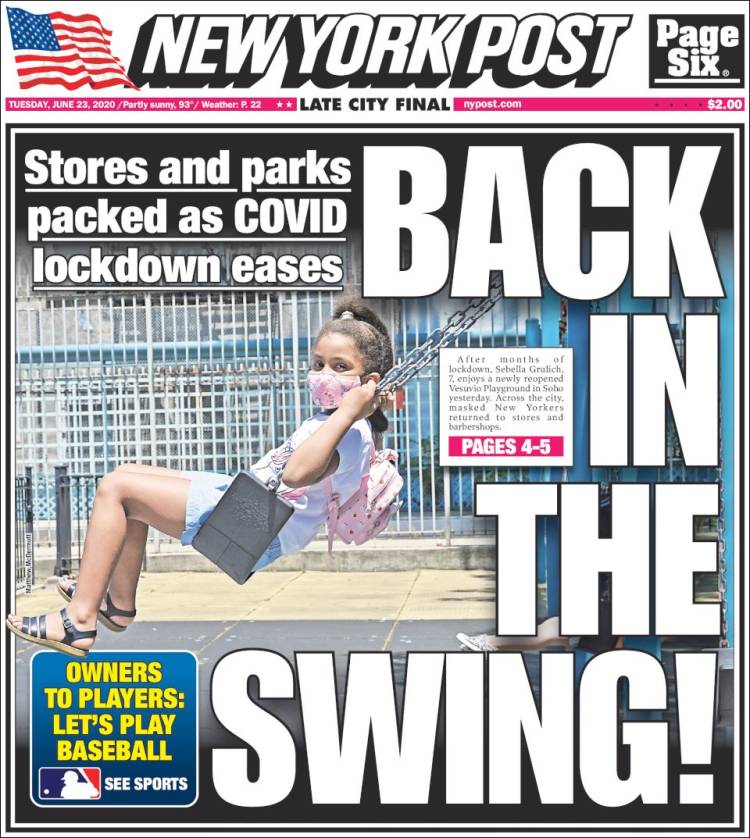 Portada de New York Post (USA)