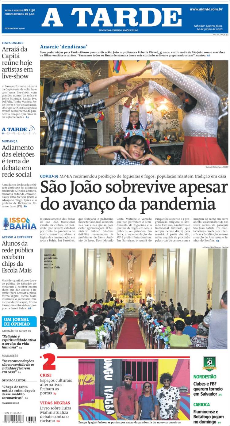 Portada de Diário A Tarde (Brasil)