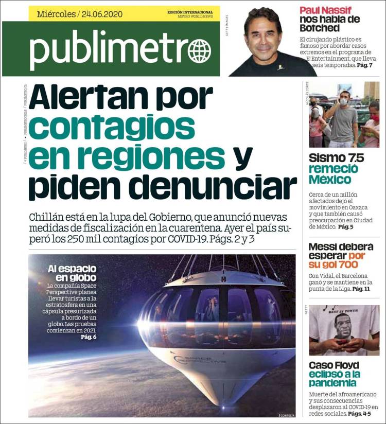 Portada de Publimetro (Chile)