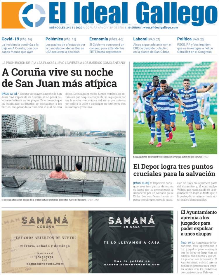 Portada de Diario de Ferrol (España)