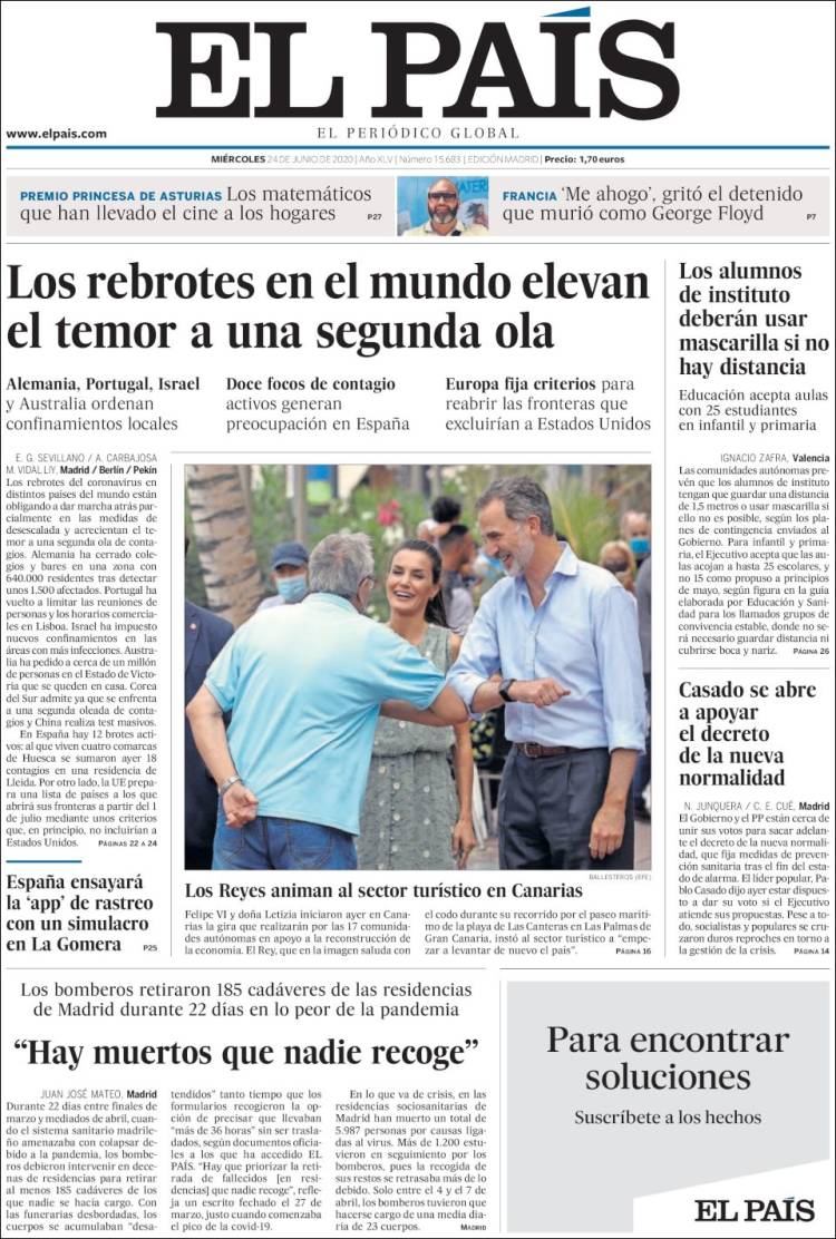 Portada de El País (España)