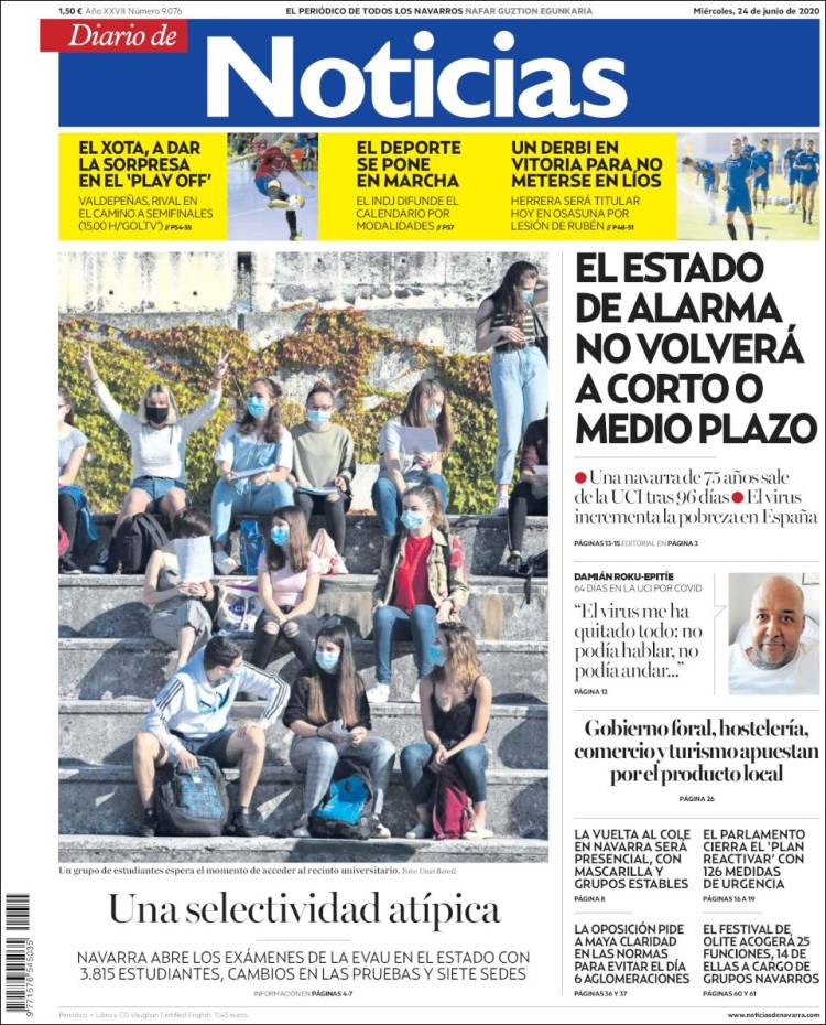 Portada de Noticias de Navarra (España)