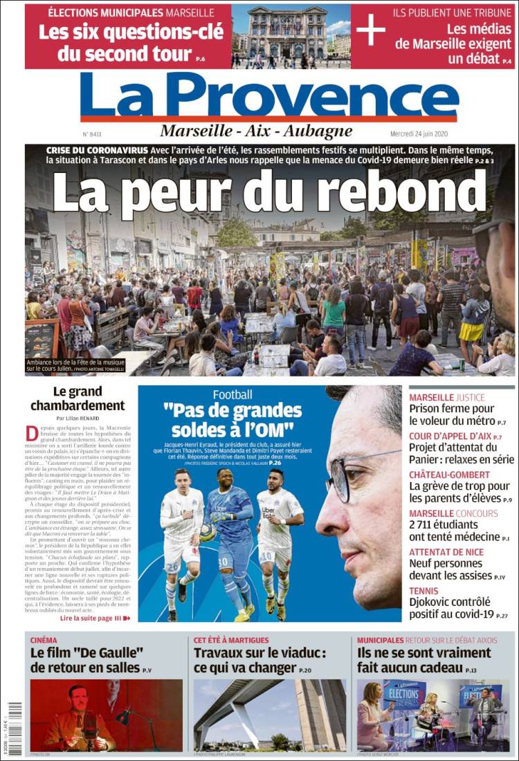 Portada de La Provence (Francia)