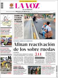 Portada de La Voz de la Frontera (M&eacute;xico)