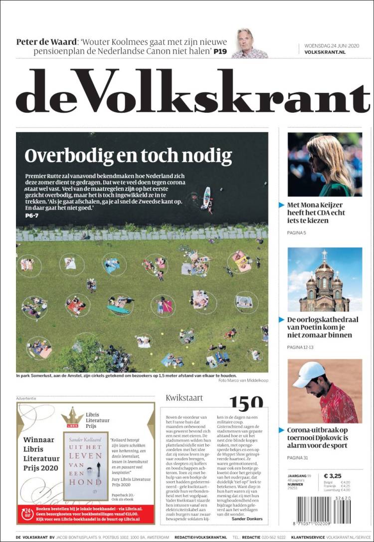Portada de De Volkskrant (Pa&iacute;ses Bajos)