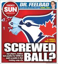 Portada de The Toronto Sun (Canadá)