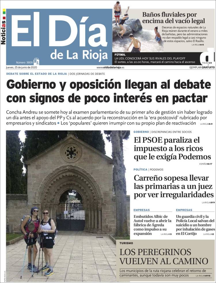 Portada de El Día de La Rioja (España)