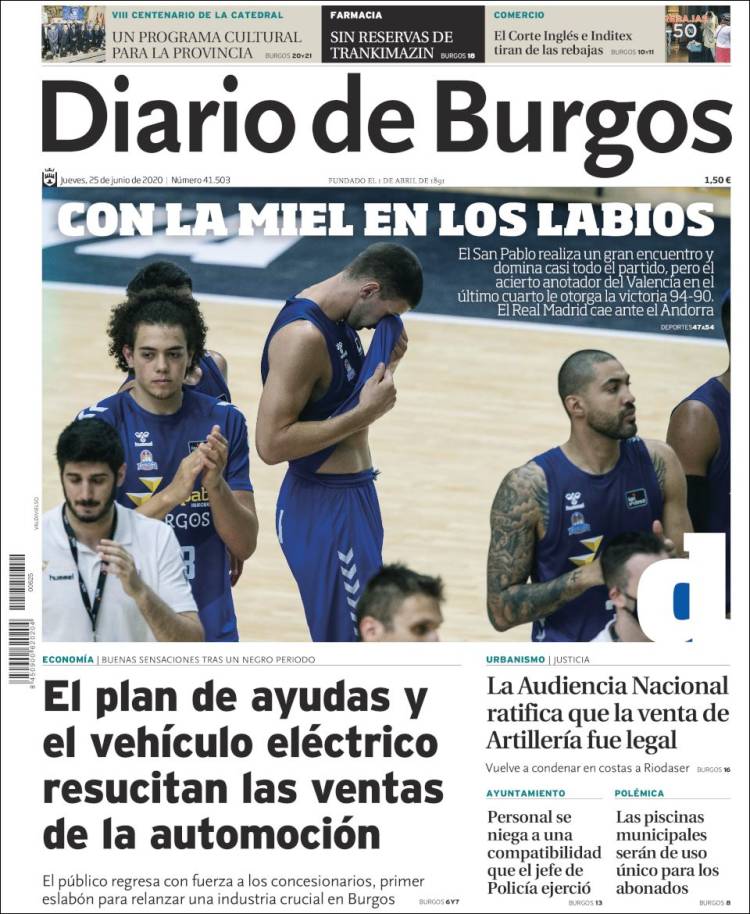 Portada de Diario de Burgos (España)