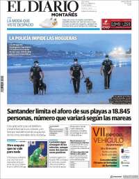 Portada de El Diario Montañés (España)