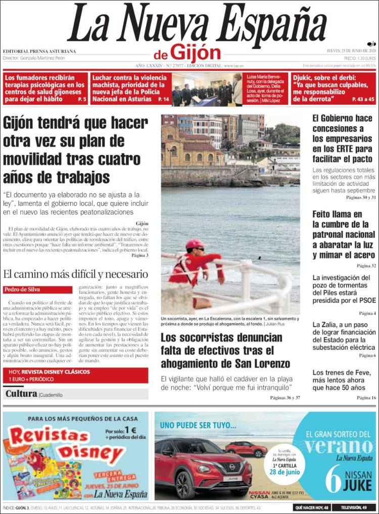 Portada de La Nueva España - Gijón (Spain)