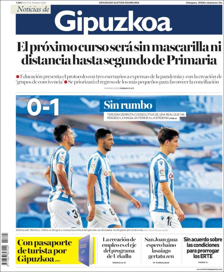 Portada de Noticias de Gipuzkoa (España)