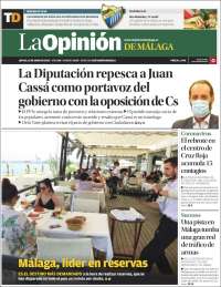 Portada de La Opinión de Málaga (España)