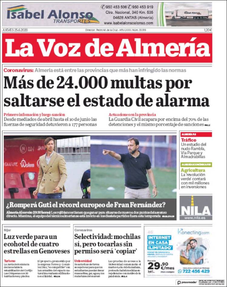 Portada de La Voz de Almería (Spain)