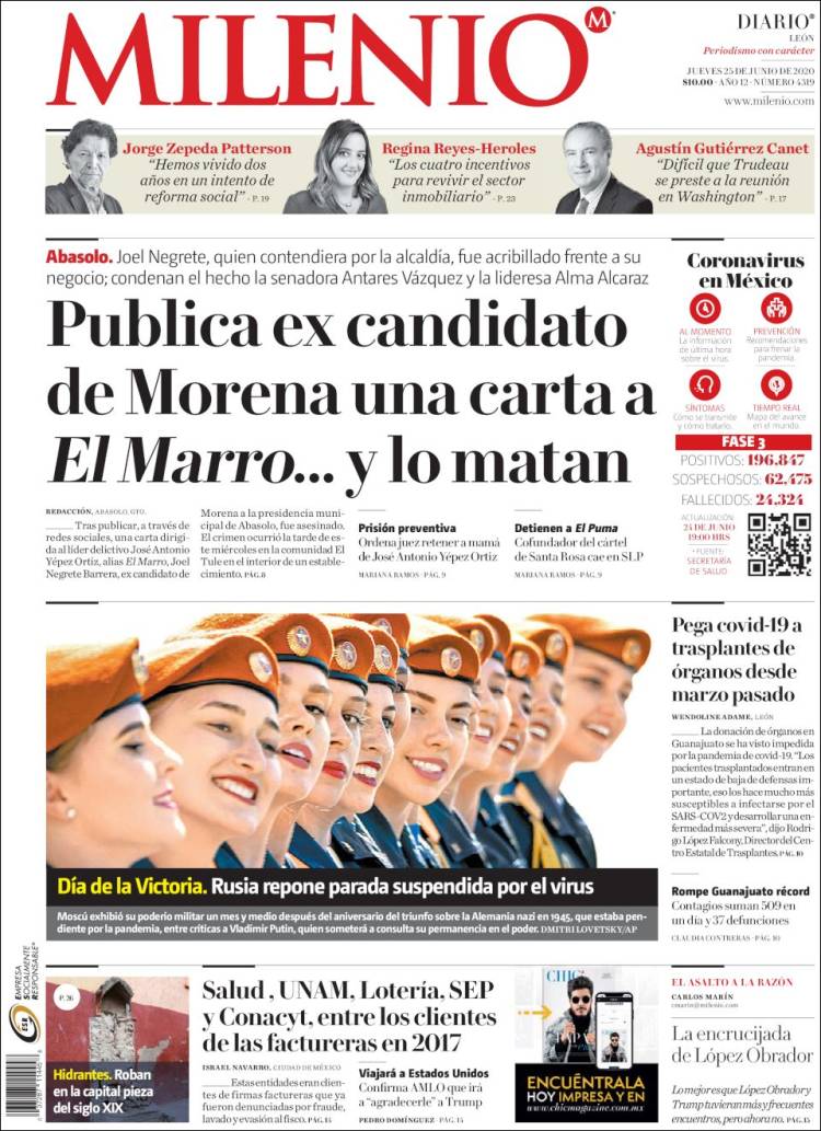 Portada de Milenio de León (México)