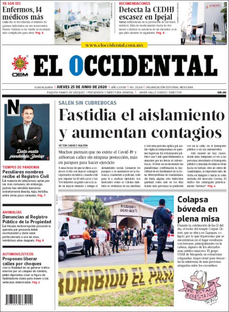 Portada de El Occidental (México)