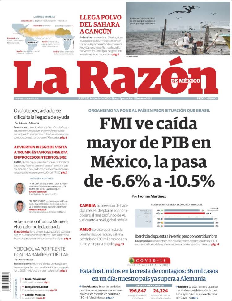 Portada de La Razón (México)