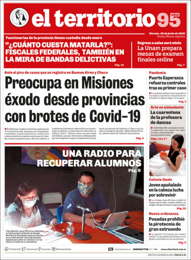 Portada de El Territorio (Argentina)