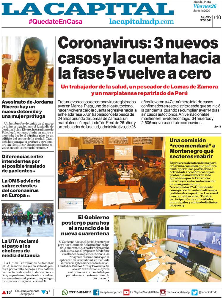 Portada de Diario La Capital - Mar del Plata (Argentina)