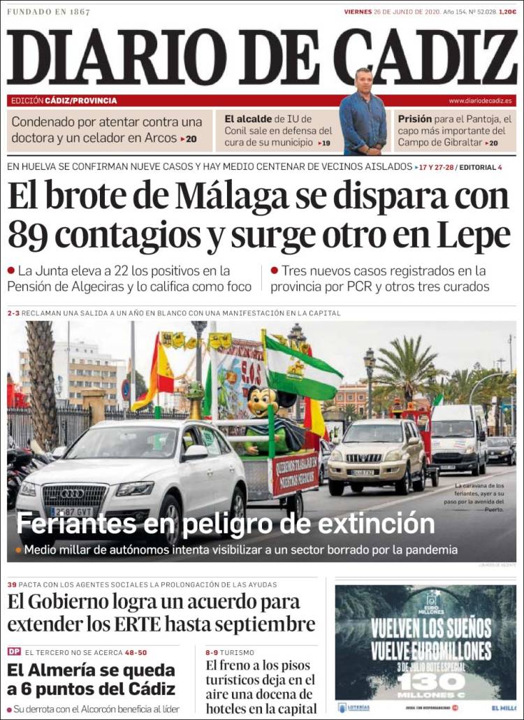 Portada de Diario de Cádiz (España)