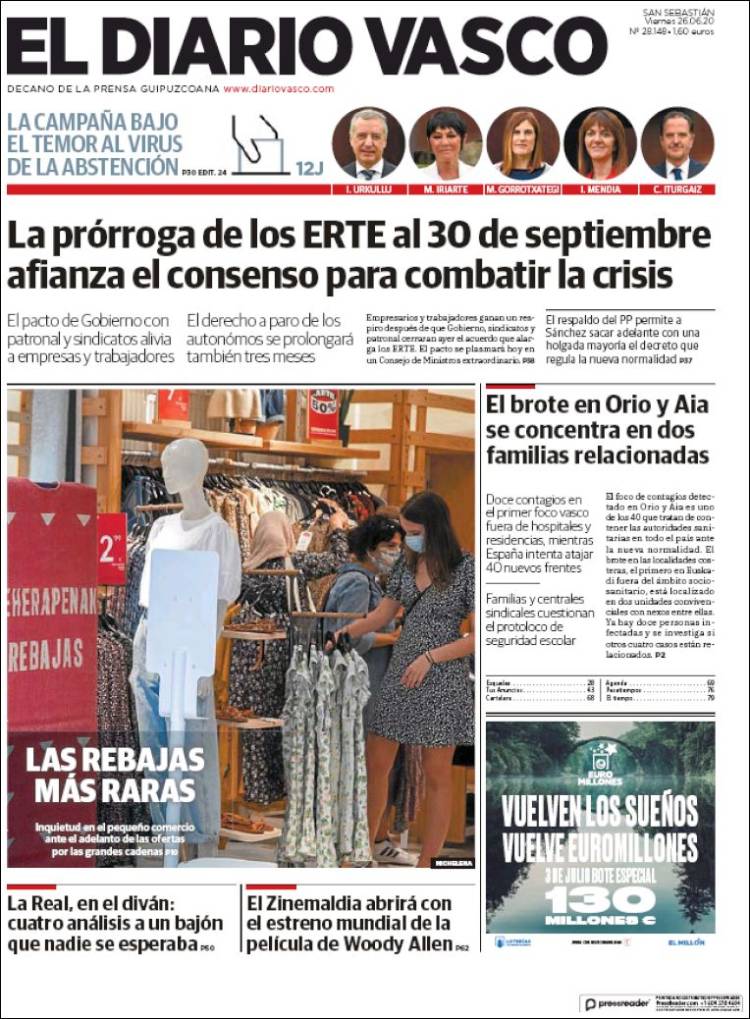 Portada de Diario Vasco (España)