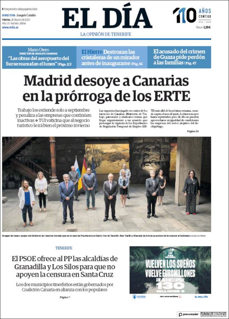 Portada de El Día (España)