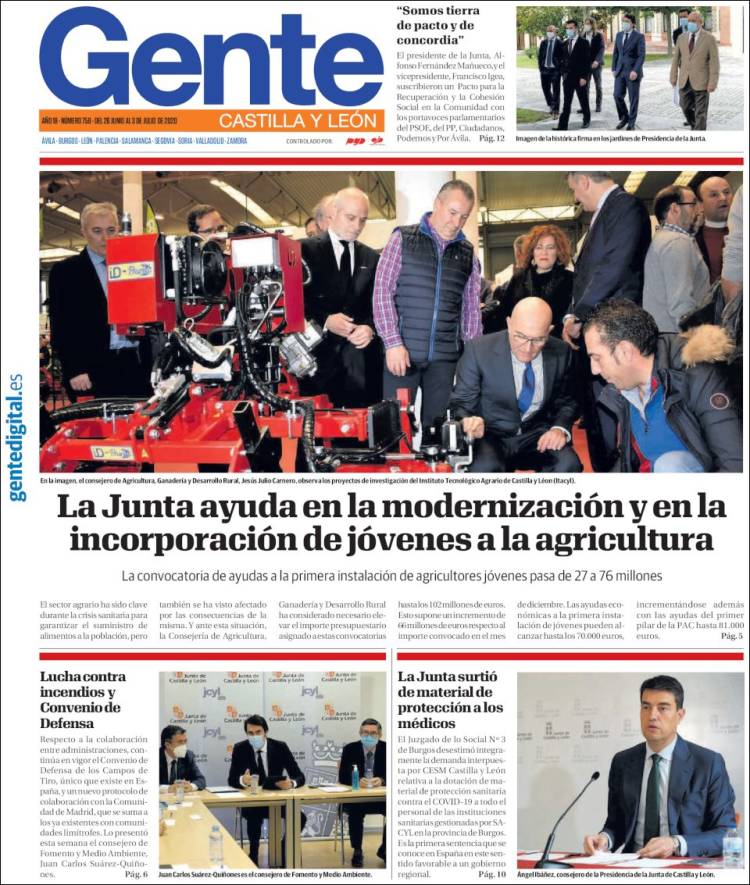 Portada de Gente en Palencia (España)