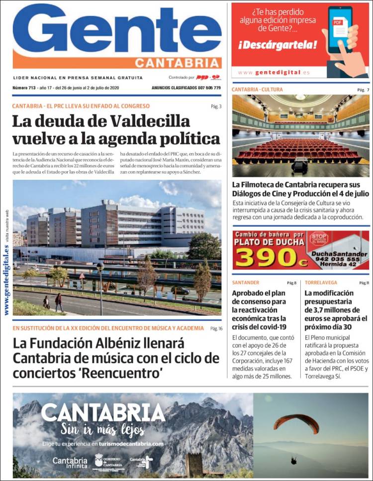 Portada de Gente en Santander (España)