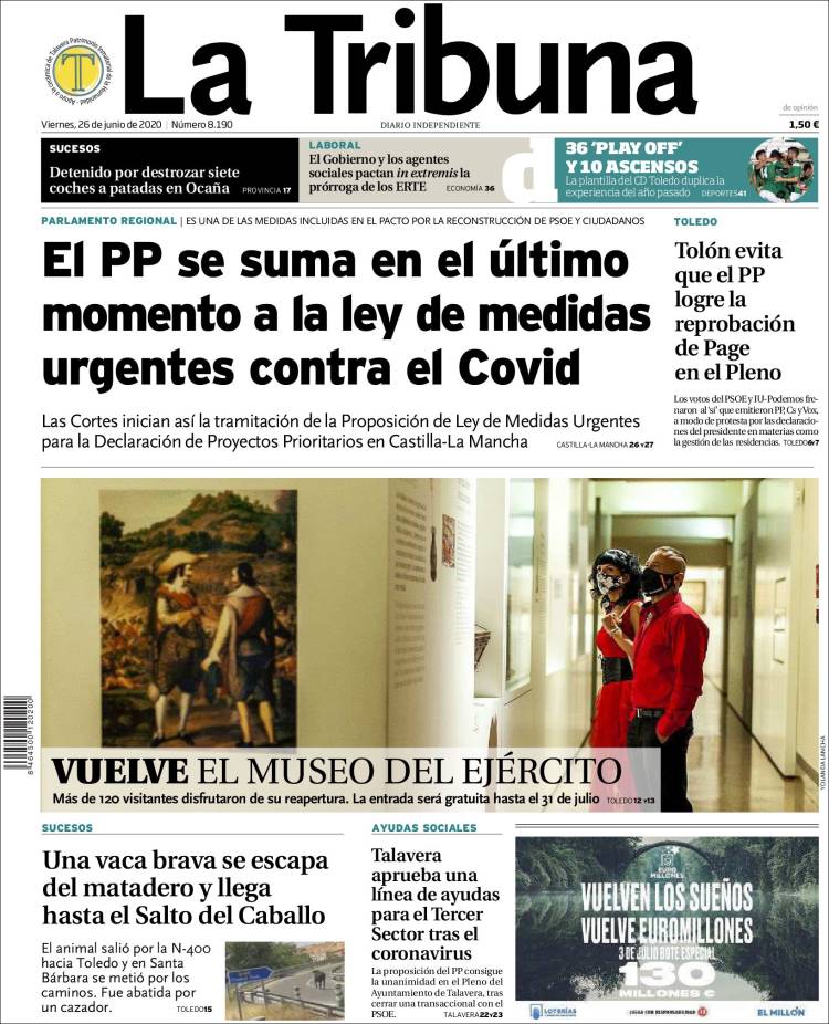 Portada de La Tribuna de Toledo (España)