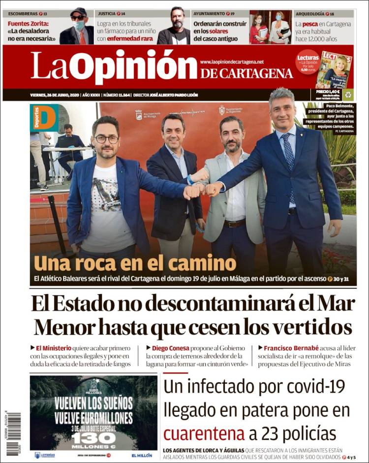 Portada de La Opinión de Murcia (España)