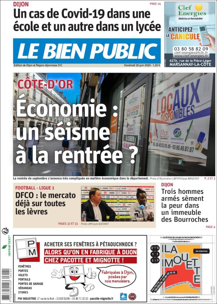 Portada de Le Bien Public (Francia)