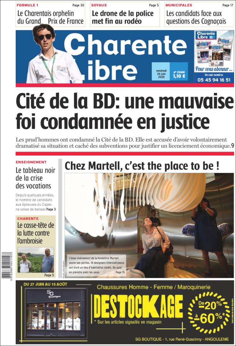 Portada de Charente Libre (Francia)