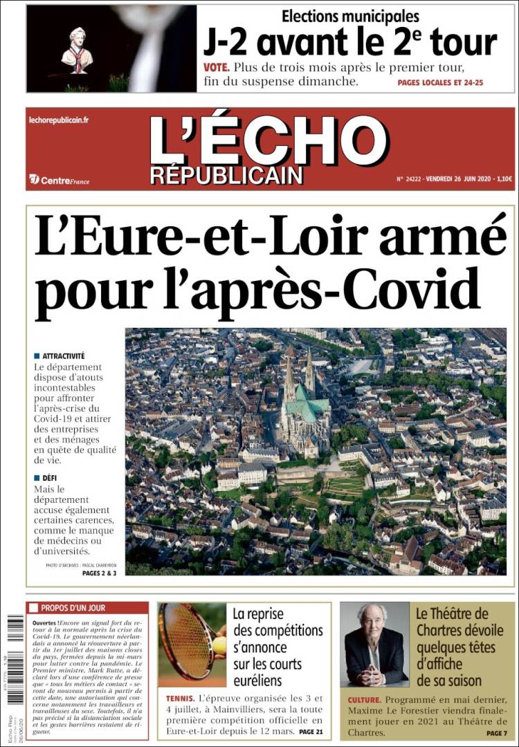 Portada de L'Echo Républicain (Francia)