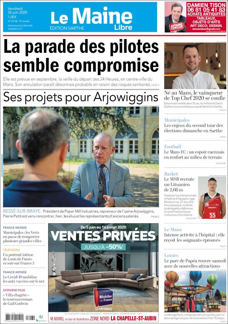 Portada de Le Maine Libre (Francia)