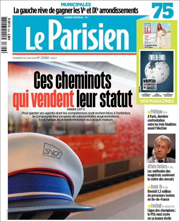 Portada de Le Parisien (Francia)