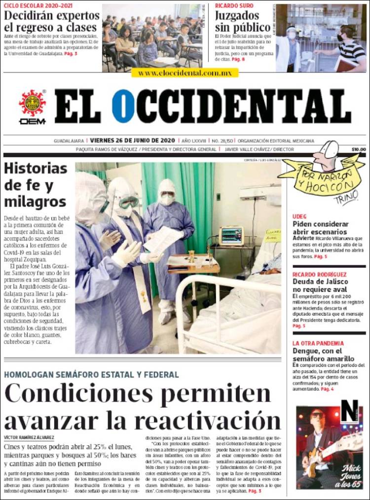 Portada de El Occidental (México)