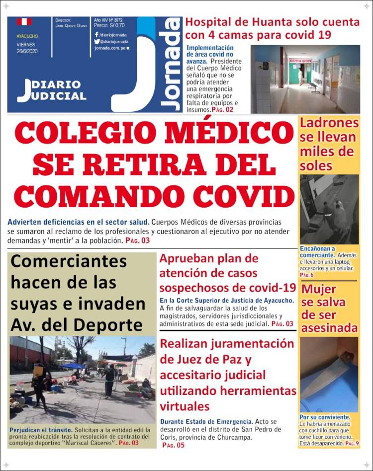 Portada de Diario Jornada (Perú)