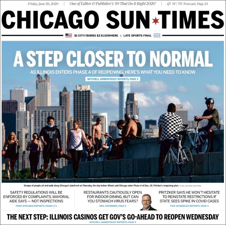 Portada de Chicago Sun-Times (USA)