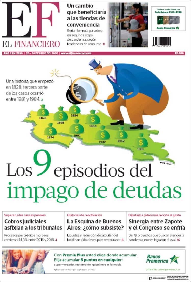 Portada de El Financiero (Costa Rica)