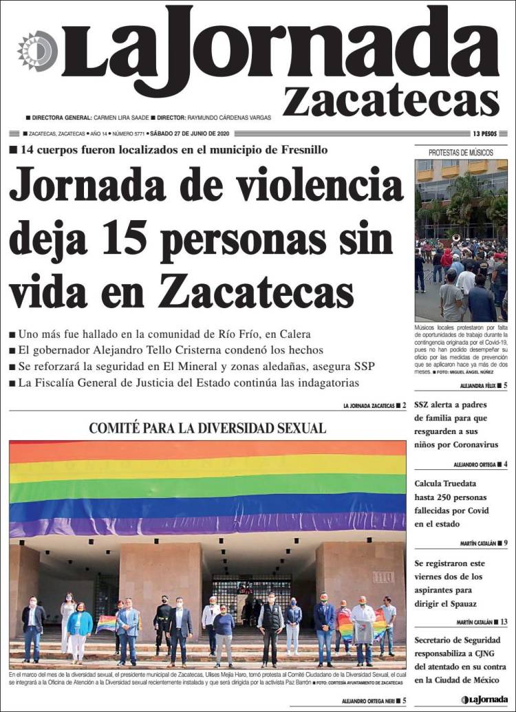 Portada de Jornada de Zacatecas (México)