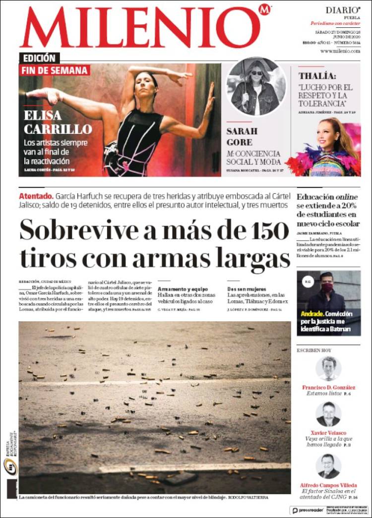 Portada de Milenio de Puebla (México)