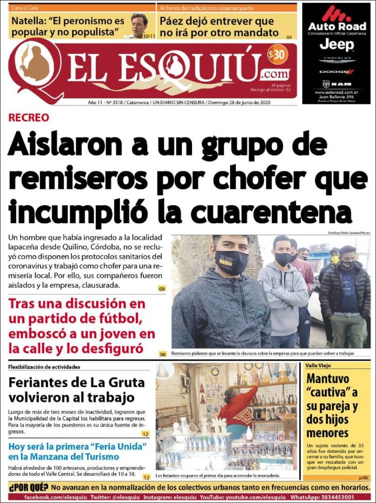 Portada de El Esquiu (Argentina)