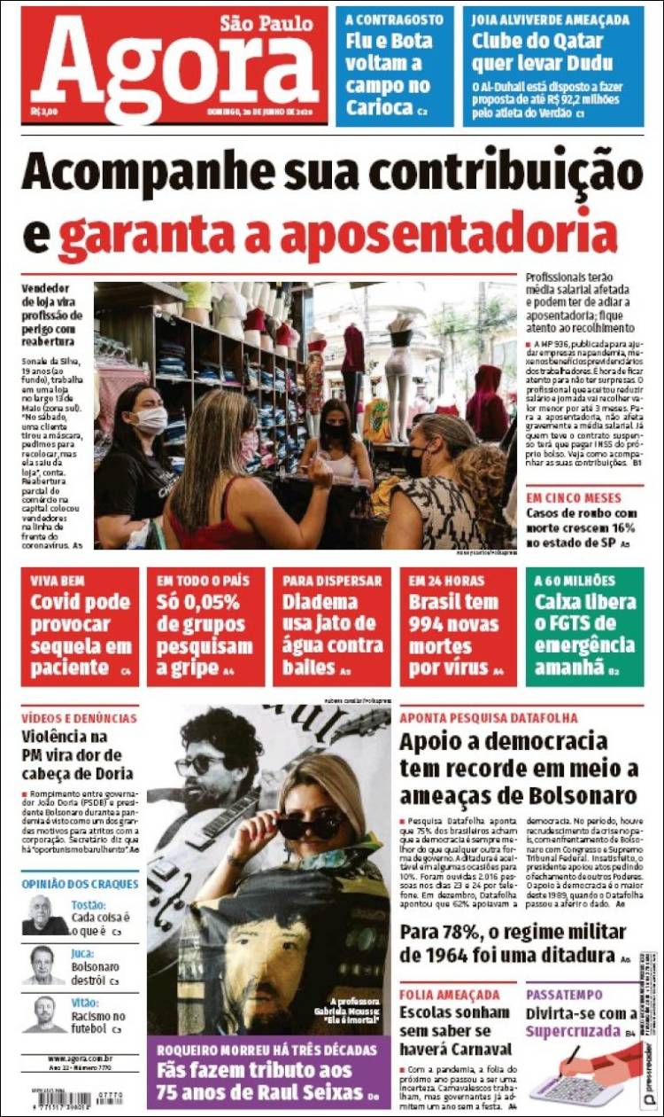 Portada de Jornal Agora (Brasil)