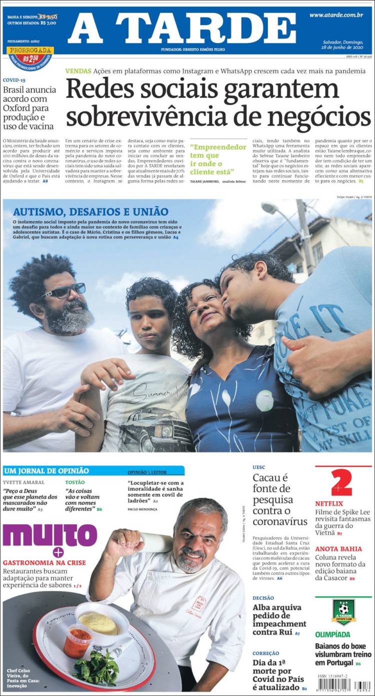 Portada de Diário A Tarde (Brasil)