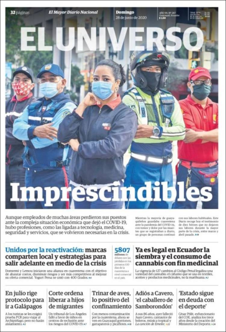 Portada de El Universo - Ecuador (Ecuador)