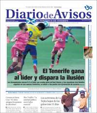 Portada de Diarios de Avisos (España)