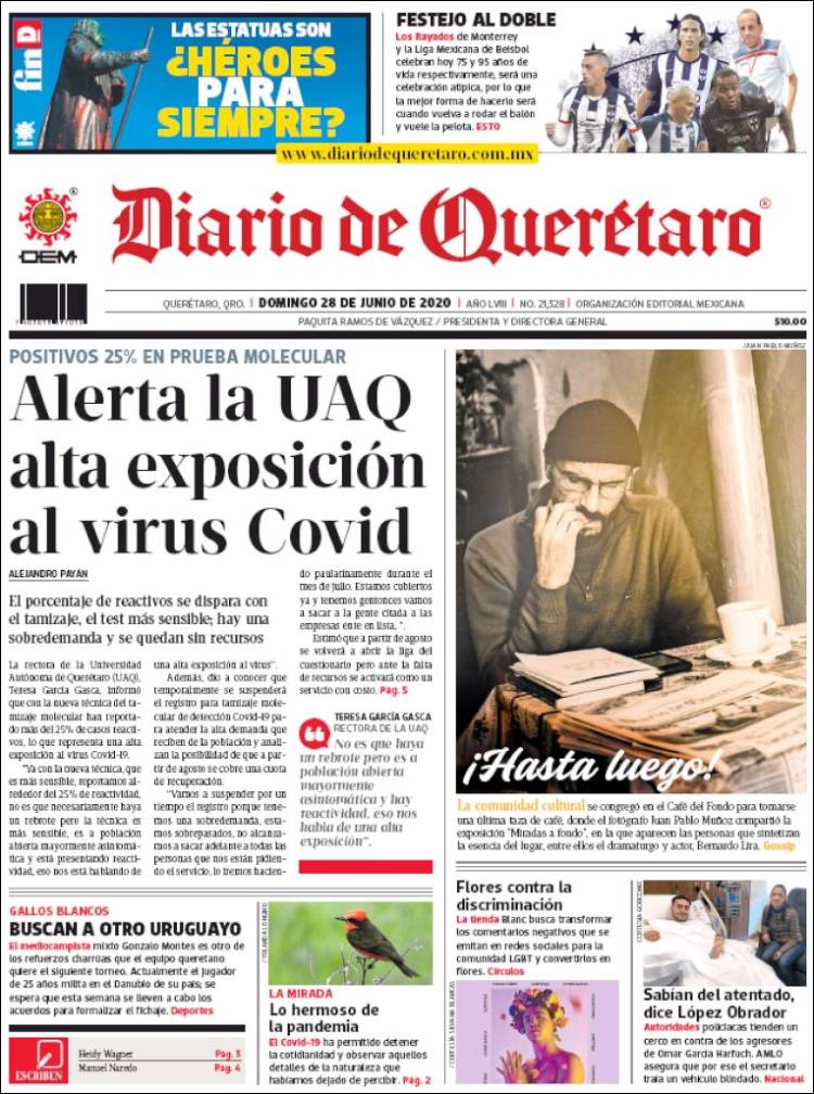 Portada de Diario de Querétaro (Mexico)