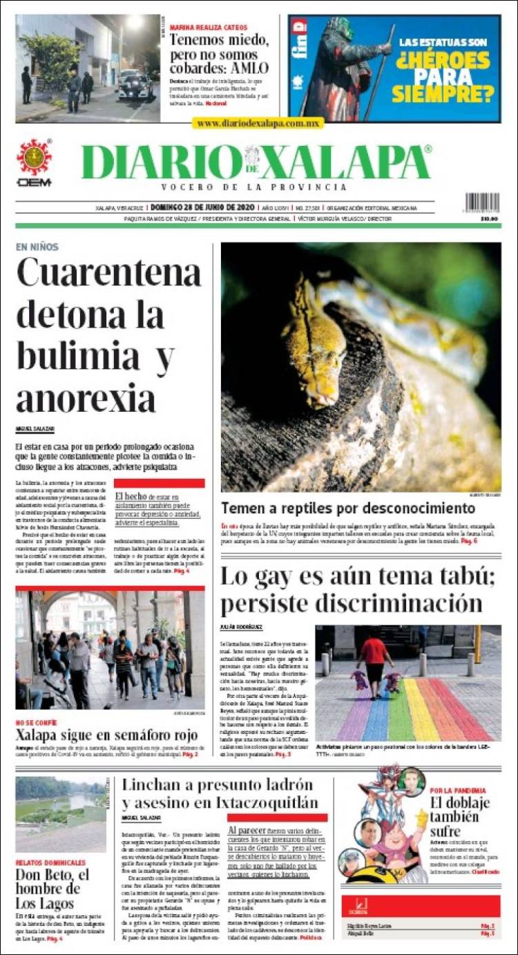 Portada de Diario de Xalapa (Mexico)