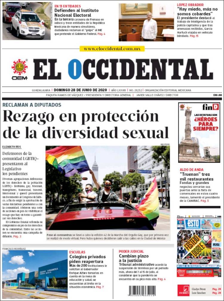 Portada de El Occidental (Mexico)