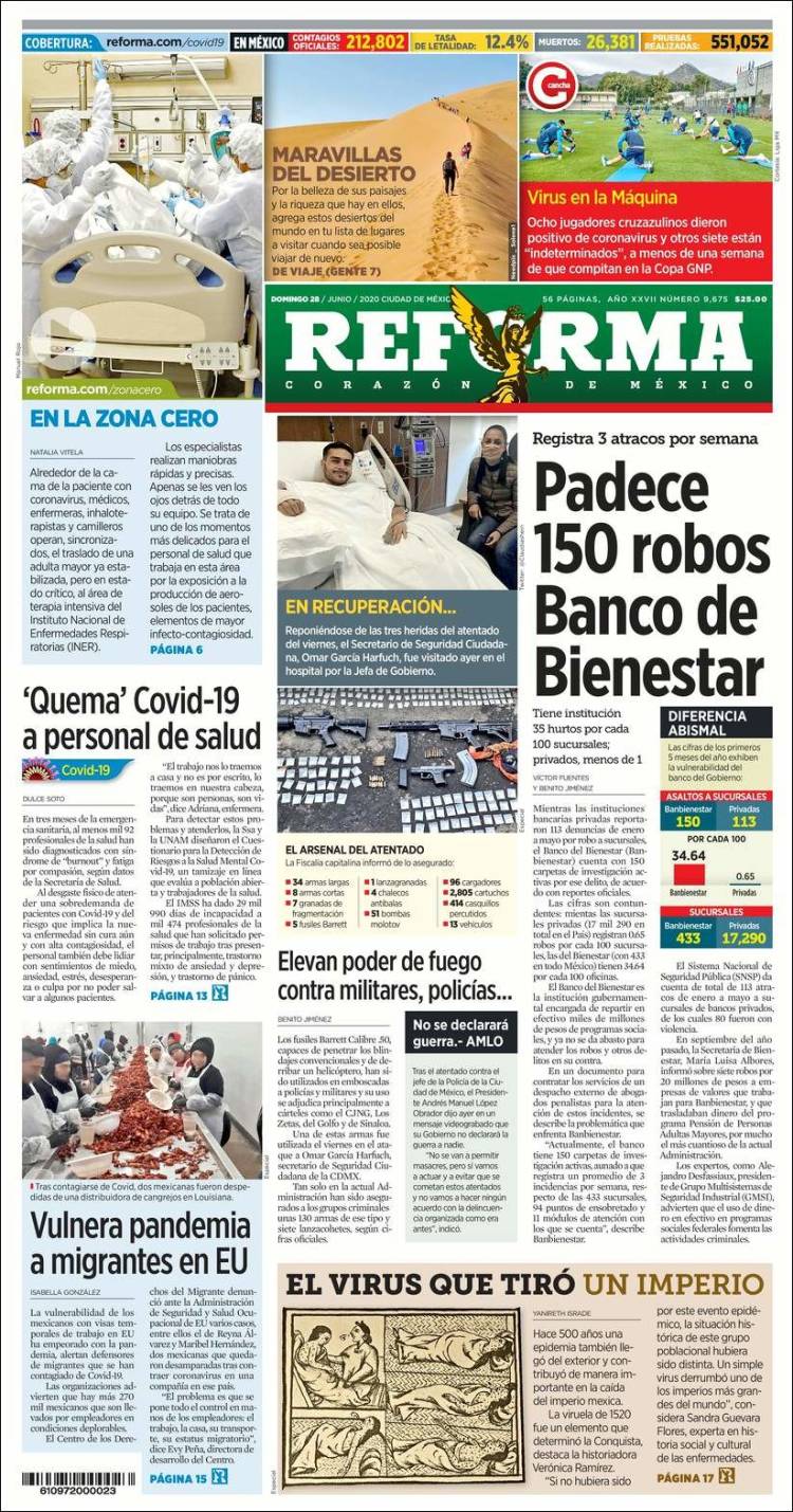 Portada de Reforma (México)