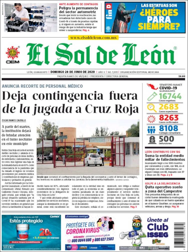 Portada de El Sol de León (Mexico)